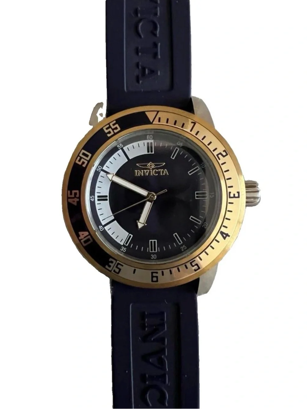 Invicta Blue Dial Watch with Gold Bezel